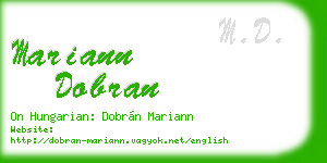 mariann dobran business card